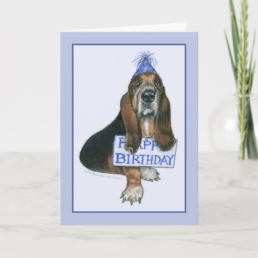 Carte de joyeux anniversaire de chien de chasse (Devant)
