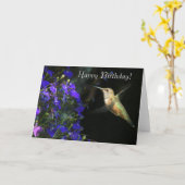 Carte de joyeux anniversaire de colibri (Fleur jaune)