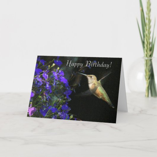 Carte de joyeux anniversaire de colibri (Devant)