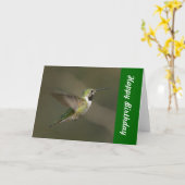 Carte de joyeux anniversaire de colibri (Fleur jaune)