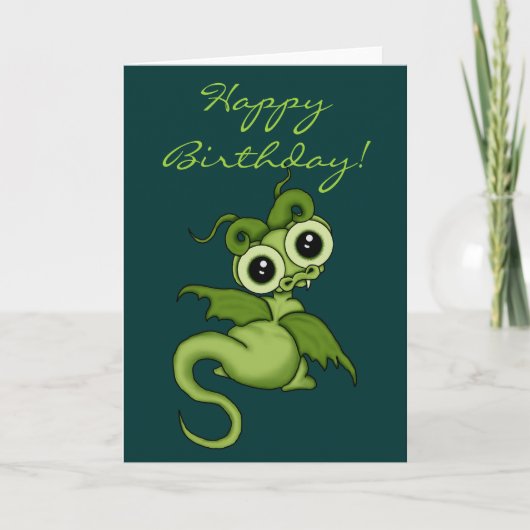Carte de joyeux anniversaire de dragon de bébé (Devant)
