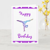 Carte de "joyeux anniversaire" de gymnaste (Fleur jaune)