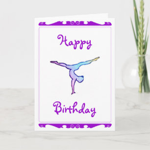 Carte de "joyeux anniversaire" de gymnaste