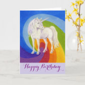 Carte de joyeux anniversaire de licorne (Fleur jaune)