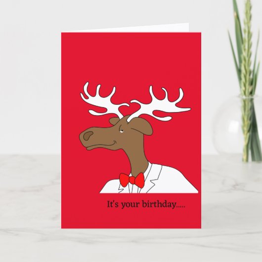Carte de joyeux anniversaire de l'orignal (Devant)