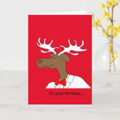 Carte de joyeux anniversaire de l'orignal (Fleur jaune)
