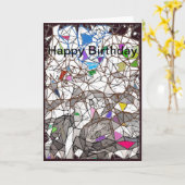 Carte de joyeux anniversaire de mosaïque de (Fleur jaune)