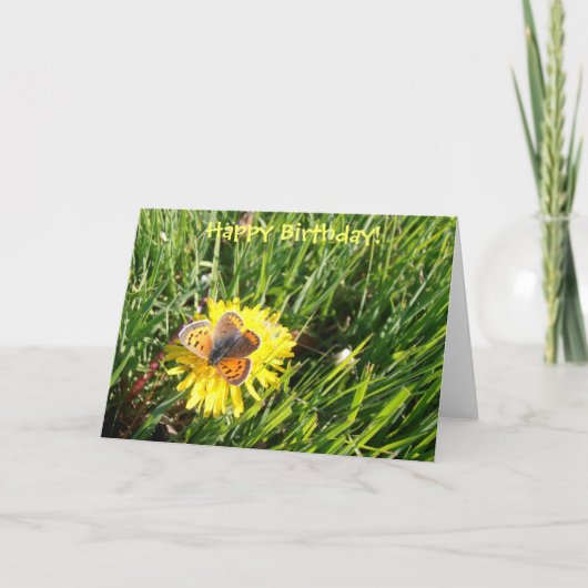 Carte de "joyeux anniversaire" de papillon d'en (Devant)