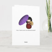 Carte de joyeux anniversaire de poupées de Kokeshi (Dos)