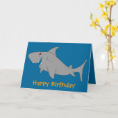 Carte de joyeux anniversaire de requin (Fleur jaune)
