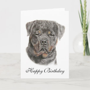 Carte de joyeux anniversaire de rottweiler