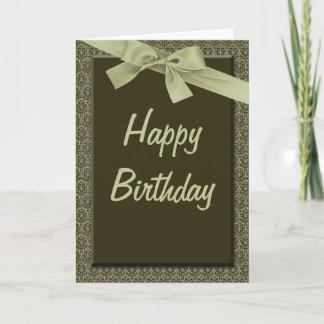 Carte de joyeux anniversaire de ruban de vert