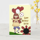 Carte de joyeux anniversaire de soeur (Fleur jaune)