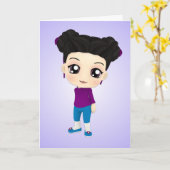 Carte de joyeux anniversaire de tarte de Chibi (Fleur jaune)