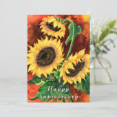 Carte de joyeux anniversaire de tournesol (Debout devant)