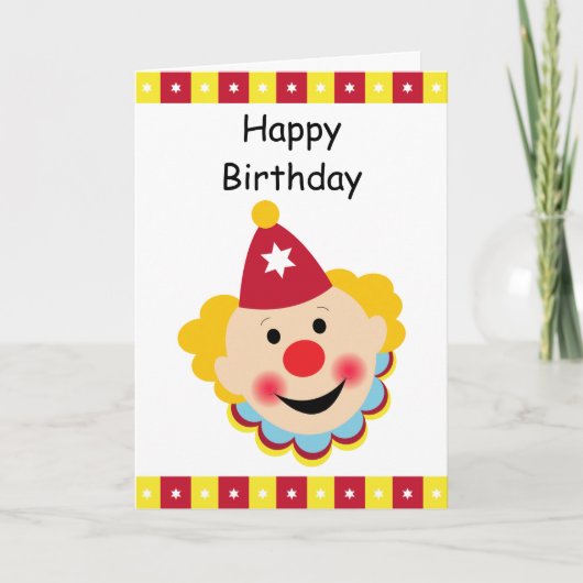 Carte de joyeux anniversaire de visage de clown (Devant)