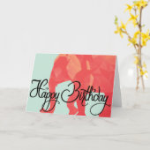Carte de joyeux anniversaire d'éléphant (Fleur jaune)