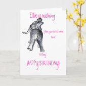 Carte de joyeux anniversaire d'Ellie (fille) (Fleur jaune)