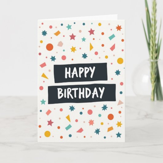 Carte de joyeux anniversaire dessinée à la main (Devant)