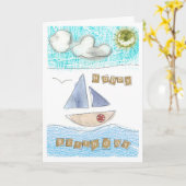 Carte de joyeux anniversaire du bord de la mer du (Fleur jaune)