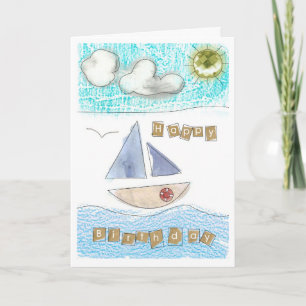 Carte de joyeux anniversaire du bord de la mer du
