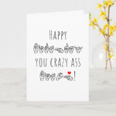 Carte de Joyeux Anniversaire en ASL Vous êtes un(e (Fleur jaune)