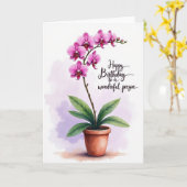 Carte de joyeux anniversaire en pot (Fleur jaune)