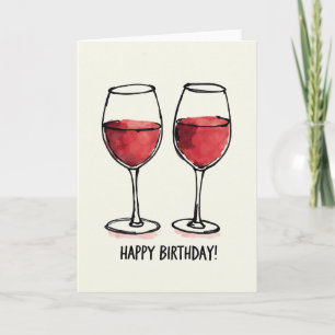 Carte de joyeux anniversaire en verre cramoisi