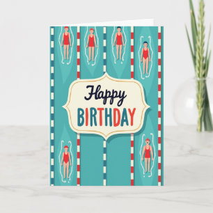 Carte de joyeux anniversaire flottante au bord de