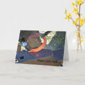 Carte de joyeux anniversaire : Forge d'un fer à (Fleur jaune)