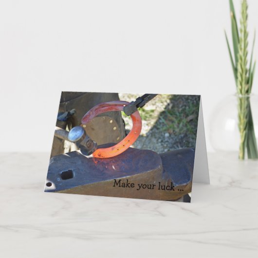 Carte de joyeux anniversaire : Forge d'un fer à (Devant)