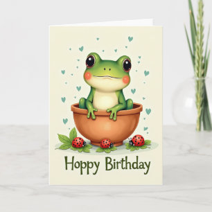 Carte de Joyeux Anniversaire Grenouille Douce Hopp