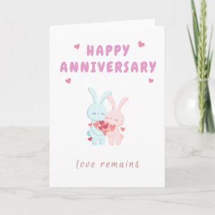 Carte de Joyeux Anniversaire Lapin Amoureux
