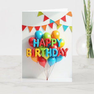 Carte de Joyeux Anniversaire Lettres Brillantes