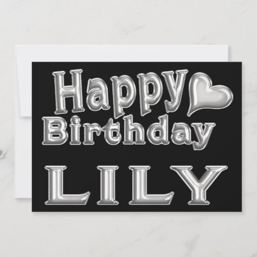Carte de joyeux anniversaire Lily avec un cœur (Devant)