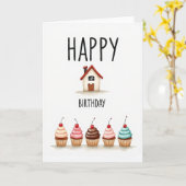 Carte de Joyeux Anniversaire Maison (Fleur jaune)