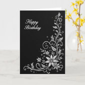 Carte de joyeux anniversaire ornée (Fleur jaune)