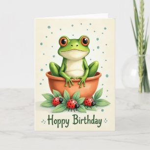 Carte de joyeux anniversaire pour amphibien en pot