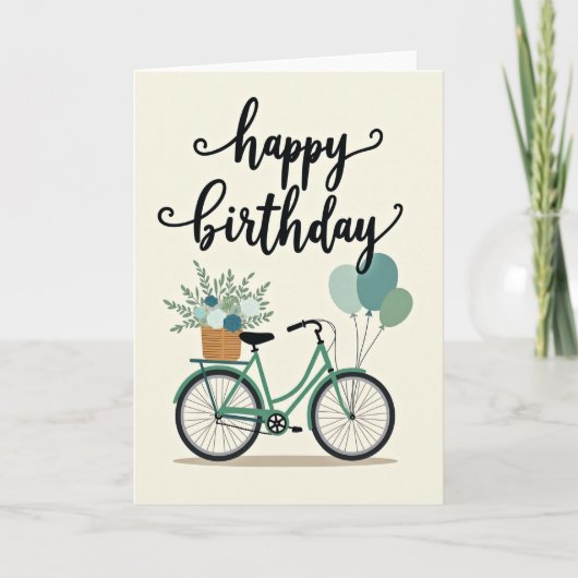 Carte de joyeux anniversaire pour vélo (Devant)