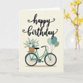 Carte de joyeux anniversaire pour vélo (Fleur jaune)