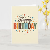 Carte de joyeux anniversaire rétro (Fleur jaune)