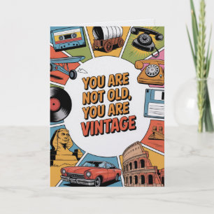 Carte de joyeux anniversaire rétro drôle humour no