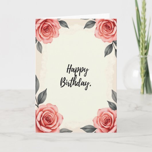 Carte de joyeux anniversaire Rose (Devant)
