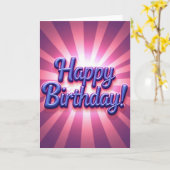 Carte de Joyeux Anniversaire Script Lumineux (Fleur jaune)