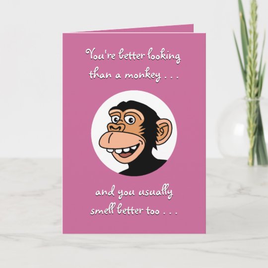 Carte De Joyeux Anniversaire Singe Drole Zazzle Be