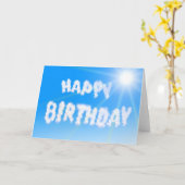 Carte de joyeux anniversaire : Sun et ciel bleu et (Fleur jaune)