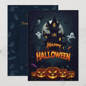 Carte de Joyeux Halloween (Devant / Derrière)