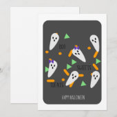 Carte de joyeux Halloween avec poudres de fantôme (Devant / Derrière)