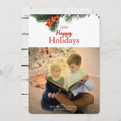 Carte de Joyeux Joyeux Joyeux Wreath (Devant / Derrière)