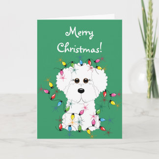 Carte de Joyeux Noël de Bichon Frise
